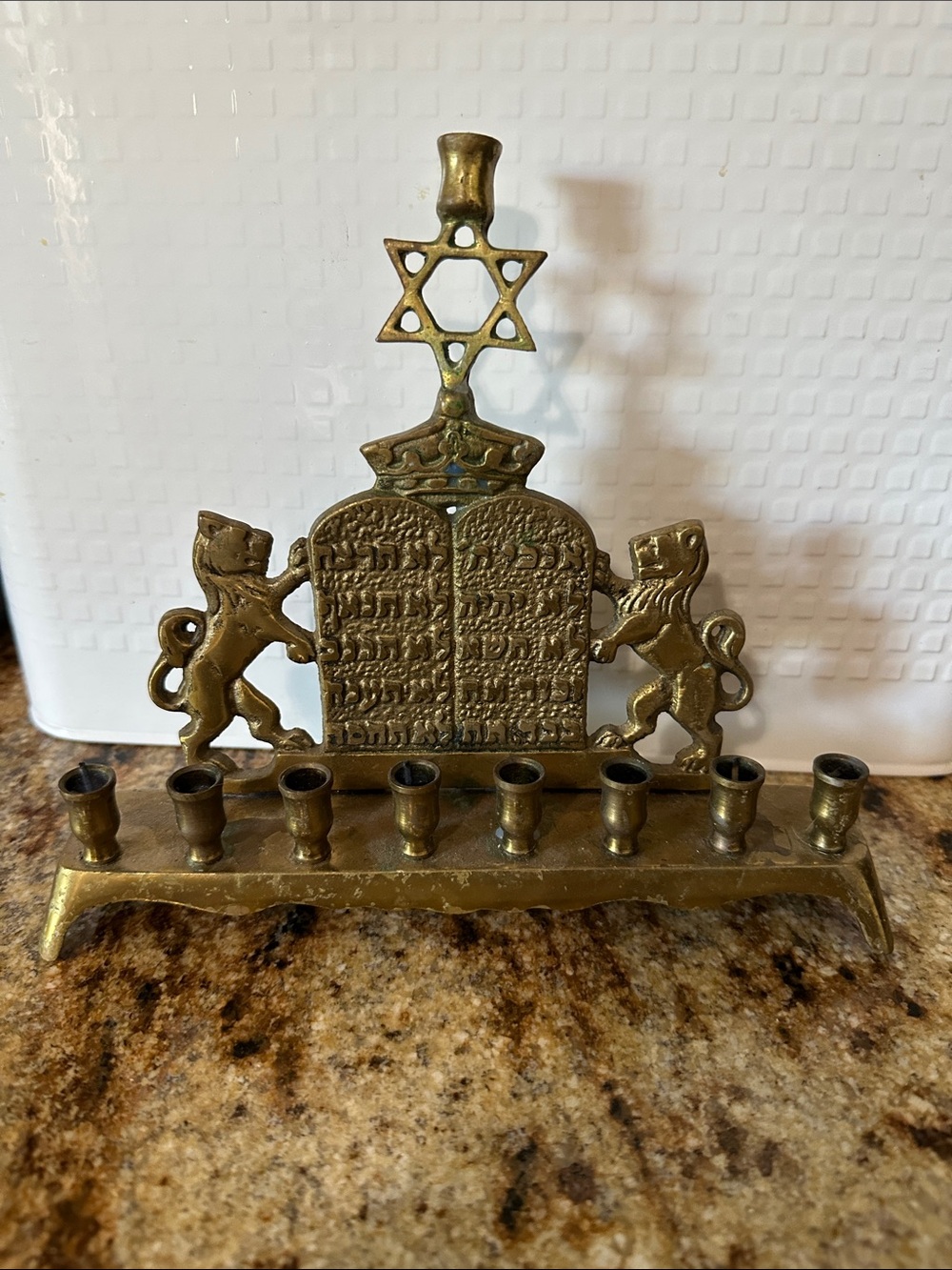 Vintage Judaica Hanukkah Menorah